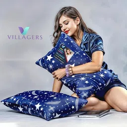 VILLAGERS Unisex Blue Pillows-picture-7