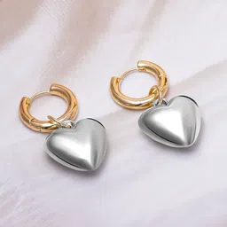 Rubans Heart Shaped Hoop Earrings-image-23