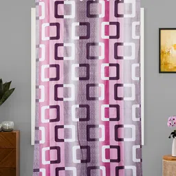 Kuber Industries Pink & Grey Geometric Door Curtain-image-86