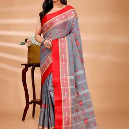 DipDiya Ethnic Woven Design Pure Cotton Taant Saree-picture-46