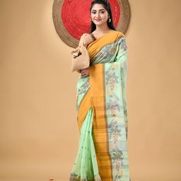 DESH BIDESH Paisley Pure Cotton Taant Saree-picture-42