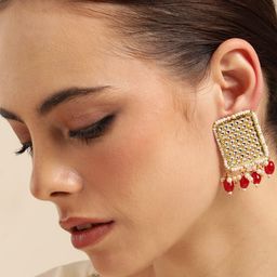 Anouk Gold Plated Contemporary Drop Earrings-15