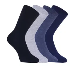 SOXVIEW Pack of 4 Unisex Solid Mid-Calf Socks-image-10