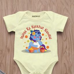 KNITROOT Infants Maiya Ka Nathkhat Nandlal Printed Cotton Bodysuit-image-19