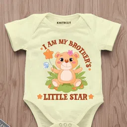 KNITROOT Infants My Brother Litter Sister Printed Cotton Bodysuit-image-77
