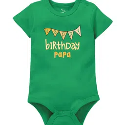 Zeezeezoo Infants Green Happy Birthday Papa Printed Cotton Bodysuit-image-83