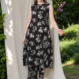 FASHOR Floral Printed A-Line Tunic with Trousers Co-Ords-picture-10