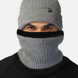 iSWEVEN Grey & Black Caps with Neck Warmer 2 In1 Beanie-image-4