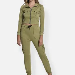 FIMS Spread Collar Fleece Stretchable Tracksuits-picture-10