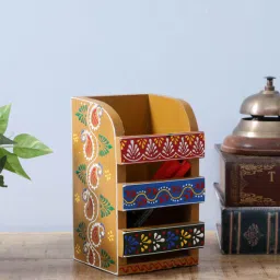 home decor international Brown Engineered Wood Pen Stand-picture-6