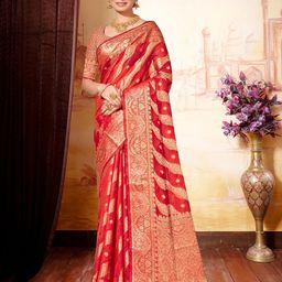 anouk rustic Anouk Ethnic Motifs Woven Design Zari Organza Saree-picture-43