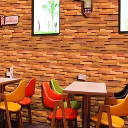 Univocean Orange 3D Modern Wooden Brick Pattern Self Adhesive Wallpaper-image-0