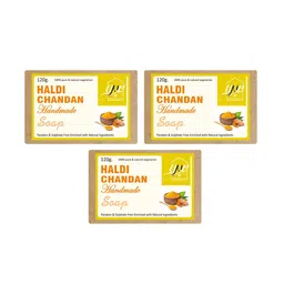 YNB YOURS NATURAL BUDDY Pack of 3 Organic Haldi Chandan Handmade SLS & Paraben Free Soap-3