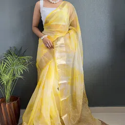DIVASTRI Tie and Dye Zari Kanjeevaram Saree-image-24