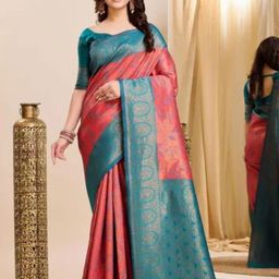 SANJANA SILK Ethnic Motifs Woven Design Zari Kanjeevaram Saree-image-79