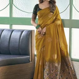 SANJANA SILK Ethnic Motifs Woven Design Zari Kanjeevaram Saree-image-74