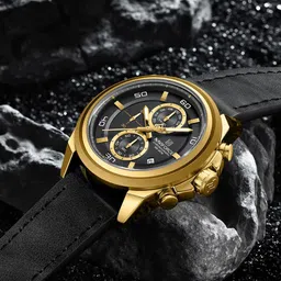 Naviforce Men Dial & Leather Straps Analogue Chronograph Watch NF8075 G G B-20