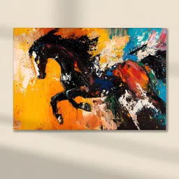 Art Street Yellow & Black 1 Piece Canvas Abstract Wall Paintings-image-62