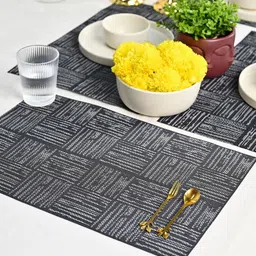 MARKET99 Black 6 Pieces Rectangular Table Placemats-image-26