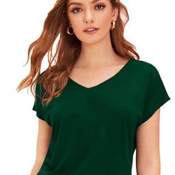 FABRICORN Women Solid V-Neck Cotton Top-image-92