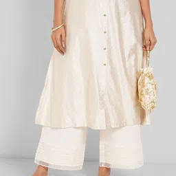 RANGMANCH BY PANTALOONS Women Embroidered Wide Leg Cotton Palazzos-30
