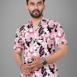 Metronaut Men Regular Fit Cuban Collar Abstract Printed Cotton Casual Shirt-image-96