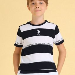 U.S. Polo Assn. Kids Boys Striped Applique T-shirt-picture-32