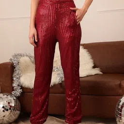 Molly & Michel Women Embellished Non Iron Trousers-image-35