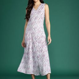 all about you Floral Print Georgette A-Line Midi Dress-image-35