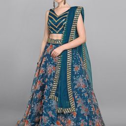 KALINI Embellished Semi-Stitched Lehenga & Unstitched Blouse With Dupatta-image-9