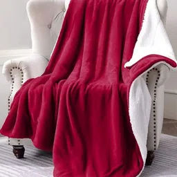 VAS COLLECTIONS Red & White Heavy Winter 500 GSM Single Bed Blanket-image-67