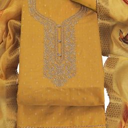 TAVAS Embroidered Chanderi Silk Unstitched Dress Material-image-72