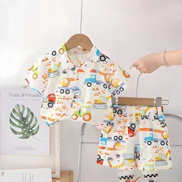 Googo Gaaga Boys Printed Short Sleeves Shirt With Shorts-picture-14
