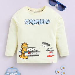 Happy Faces Kids Girls Garfield Printed Pure Cotton T-Shirt-image-82