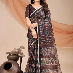 Dori Ethnic Motifs Printed Saree With Unstiched Blouse Piece-picture-47