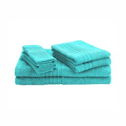 The Happy Pod 6 PC 380 GSM High Absorbent Cotton Towel Set with 2 Bath 2 Face 2 Hand Towel-0