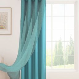 Story@home Blue Black Out & Sheer Door Curtain-image-60