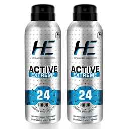 HE Set Of 2 Men Active Extreme Perfumed Body Spray Deodorant - 100g Each-6