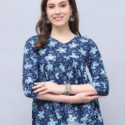 Roly Poly Women Floral Printed Cotton Peplum Crop Top-image-76