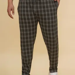 John Pride Men Checked Cotton Mid Rise TrackPants-image-70