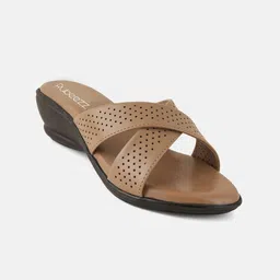 Rubeezz Women Wedge Heel Sandals with Laser Cuts-picture-26
