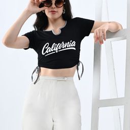 CLAFOUTIS Print Cotton Crop Top-image-26