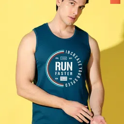 WOOSTRO Pack Of 2 Printed Combed Cotton Gym Vests VWS26(RUN PEACOCK)(ALONE ORANGE)-image-30