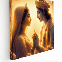 Myntra Elegant Homes Yellow & Brown Radha Krishna Religious Canvas Wall Art-41