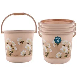 Aura 4 piece Floral Plastic Bath Accessories Set-image-92