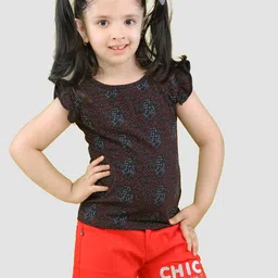 Nino Togs Girls Printed T-shirt with Shorts-image-94