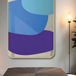 Livin'luxe Blue & White Wooden Abstract Painting Wall Art-image-40