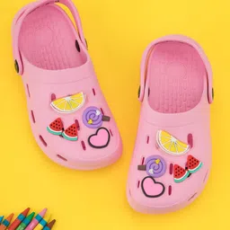 Yellow Bee Girls Cute & Comfy Fun Fruits Candy & Heart Design Clogs-22