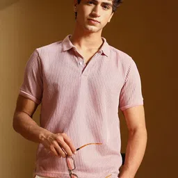Campus Sutra Self Design Polo Collar Regular Fit T-shirt-picture-10