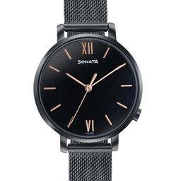 Sonata Women Brass Embellished Dial & Stainless Steel Straps Analogue Watch 87045NM01W-image-98